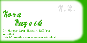 nora muzsik business card